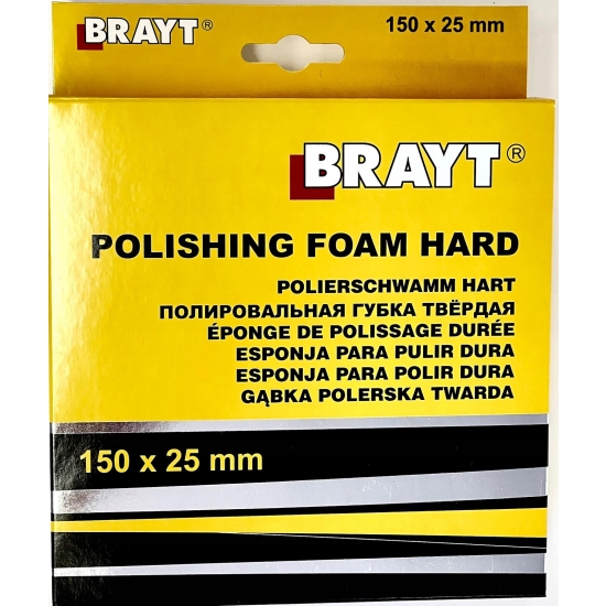 BRAYT GĄBKA polerska TWARDA na rzep 150 x 25 mm mocnotnąca polerująca 1083