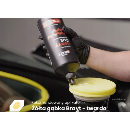 BRAYT GĄBKA polerska TWARDA na rzep 150 x 25 mm mocnotnąca polerująca 1083