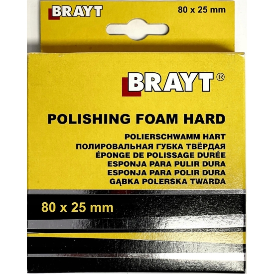 BRAYT GĄBKA polerska TWARDA na rzep 80 x 25 mm mocnotnąca polerująca 1084