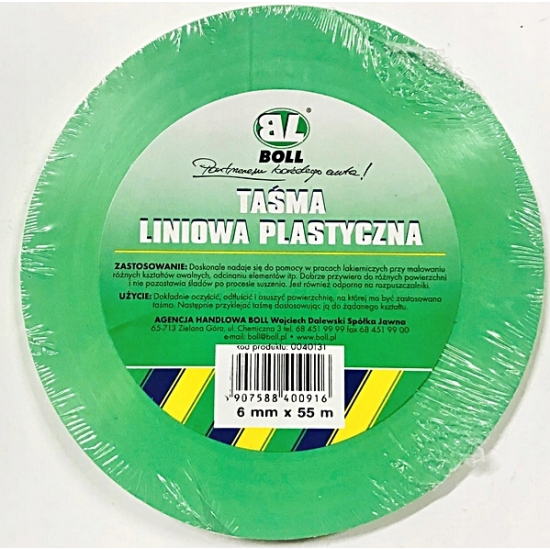 BOLL 6 mm TAŚMA LINIOWA PLASTYCZNA 55 metrów ODPORNA NA ROZPUSZCZALNIK 1457