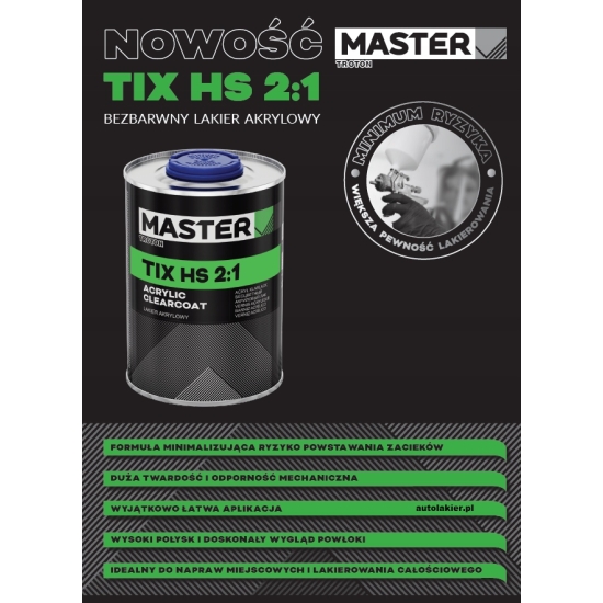 5 + 2,5 litra LAKIER BEZBARWNY TIX HS 2:1 MASTER TROTON 1920