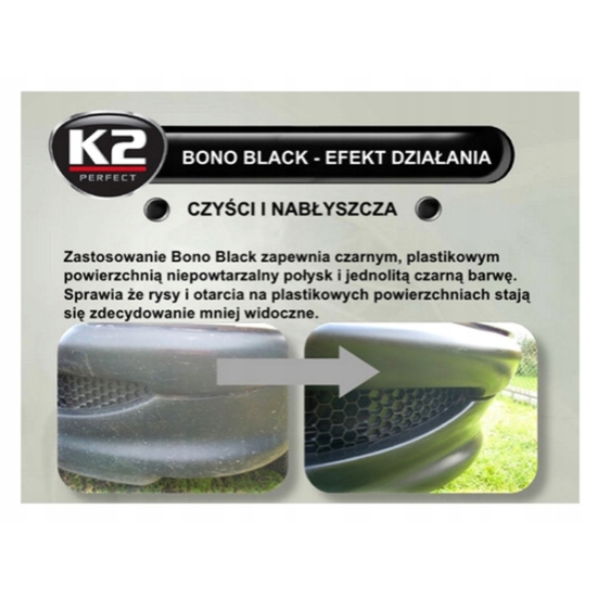 250 ml BONO BLACK Czernidło do gumy i plastiku długotrwały efekt-K2 545
