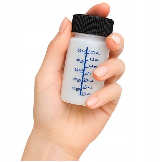 Butelka do lakierów 50ml z PĘDZELKIEM i kulką mieszającą z uszczelką 1387