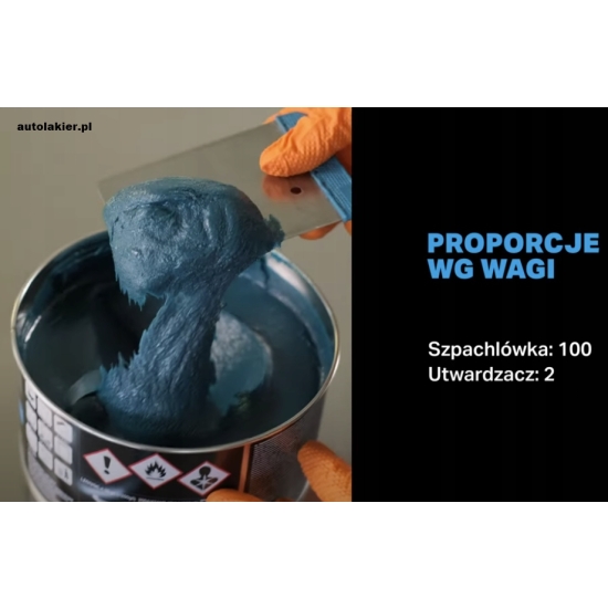 MASTER ONYX miękka szpachlówka z włóknem szklanym turkus kolor 1,75kg 466