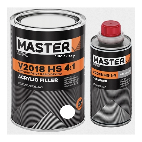 MASTER V2018 4:1 HS PODKŁAD szary antykorozyjny na STAL ALUMINIUM OCYNK 360