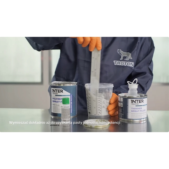 3kg Szpachlówka NATRYSKOWA POLIESTROWA wypełniająca rysy ubytki Troton 300