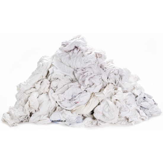 CZYŚCIWO Szmatki bawełniane BIAŁE cięte 10 kg bez zamków, guzików 1757
