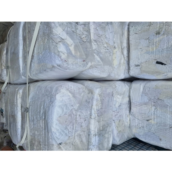 CZYŚCIWO Szmatki bawełniane BIAŁE cięte 10 kg bez zamków, guzików 1757