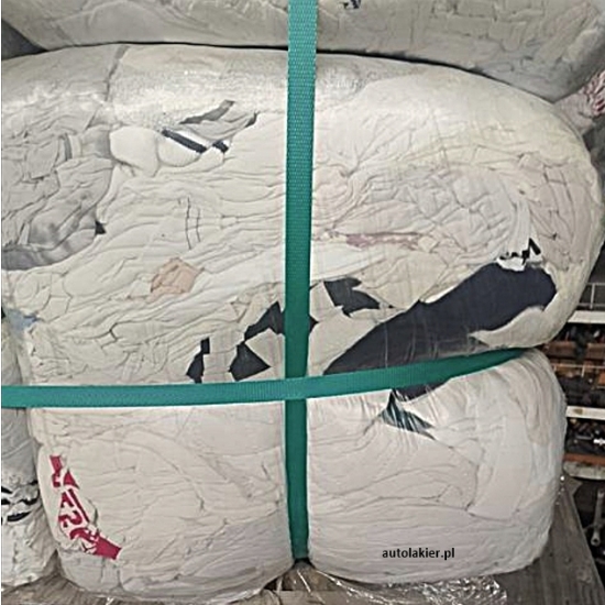 CZYŚCIWO Szmatki bawełniane BIAŁE cięte 10 kg bez zamków, guzików 1757