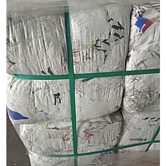 CZYŚCIWO Szmatki bawełniane BIAŁE cięte 10 kg bez zamków, guzików 1757