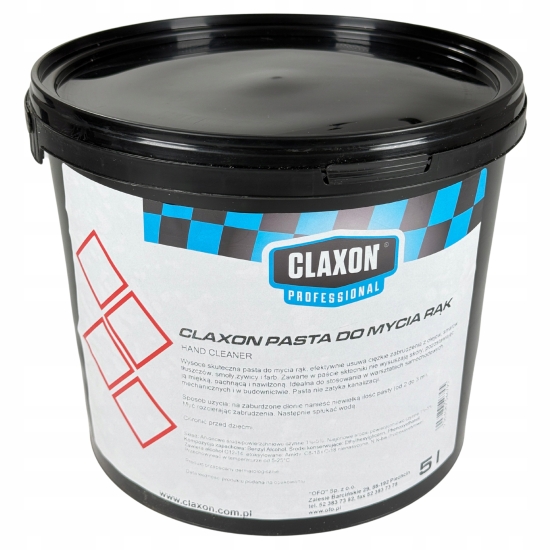 Pasta do mycia brudnych rąk ze smarów farb smoły olejów CLAXON 5Litrów 899