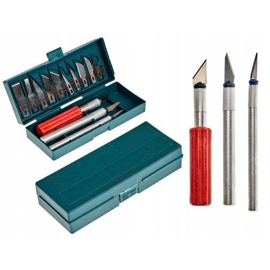 SKALPELE NOŻYKI MODELARSKIE precyzyjne - ZESTAW 13 elementów 1430