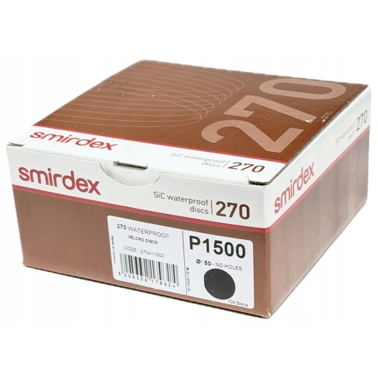 P1500 KRĄŻEK ścierny wodny 150mm na rzep szlifowanie na mokro SMIRDEX 631