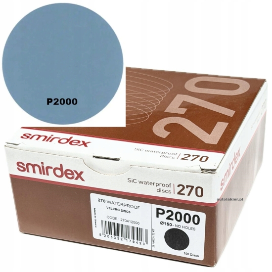 P2000 KRĄŻEK ścierny wodny 150mm na rzep szlifowanie na mokro SMIRDEX 631