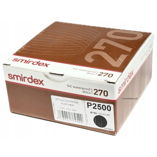 P2500 KRĄŻEK ścierny wodny 150mm na rzep szlifowanie na mokro SMIRDEX 488