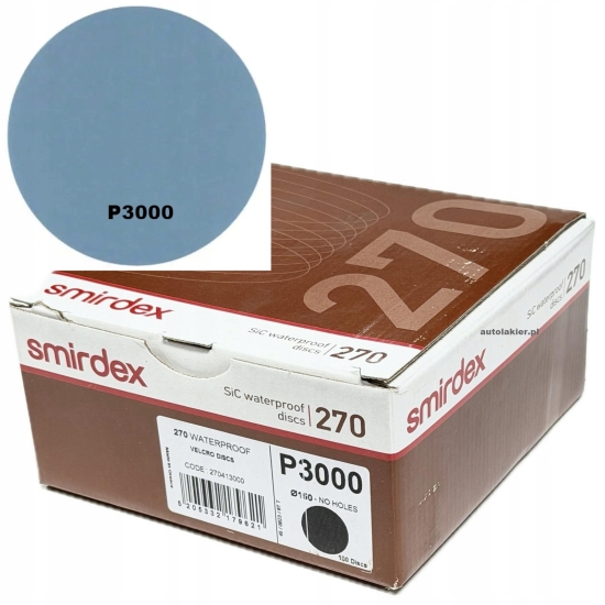 P3000 KRĄŻEK ścierny wodny 150mm na rzep szlifowanie na mokro SMIRDEX 905