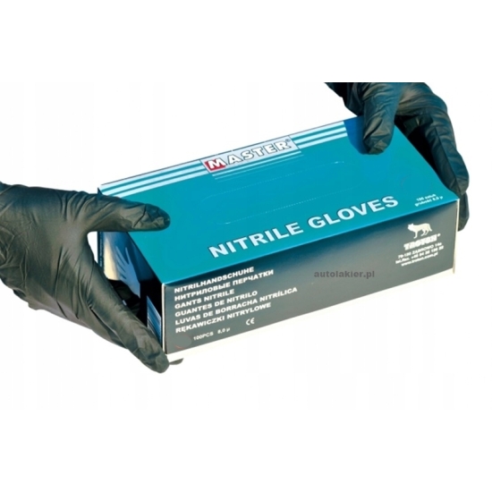 L Rękawice wzmocniona ODPORNOŚĆ NA ROZCIEŃCZALNIKI 100 szt. MASTER IT 114