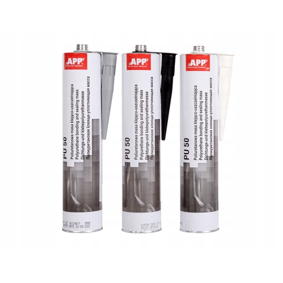 SZARY kolor APP PU50 Poliuretanowa masa klejąco-uszczelniająca 310 ml 38