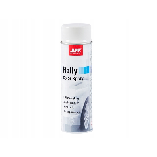 Lakier akrylowy APP Rally kolor biały połysk DUŻE OPAKOWANIE 600 ml 2337