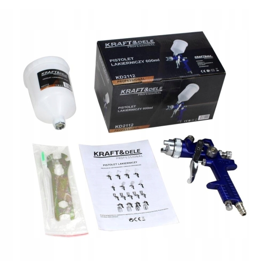 dysza 1,4mm Pistolet lakierniczy kubek 600ml uniwersalne stosowanie 2065