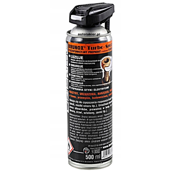 Brunox TURBO-SPRAY 500ml Czyści Odrdzewia Smaruje Konserwuje połączenia 205