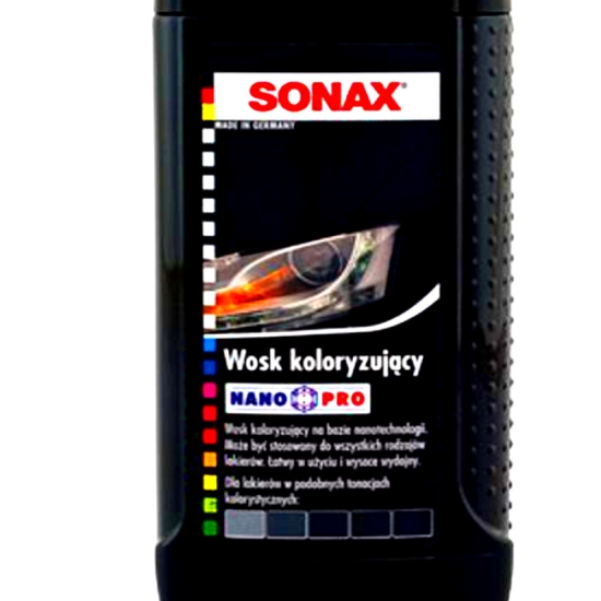 SONAX 250ml CZARNY WOSK KOLORYZUJĄCY zarysowania NANOTECHnologia 944