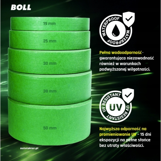 25 mm taśma lakiernicza EXTREME 120°C najwyższa przyczepność BOLL 1163
