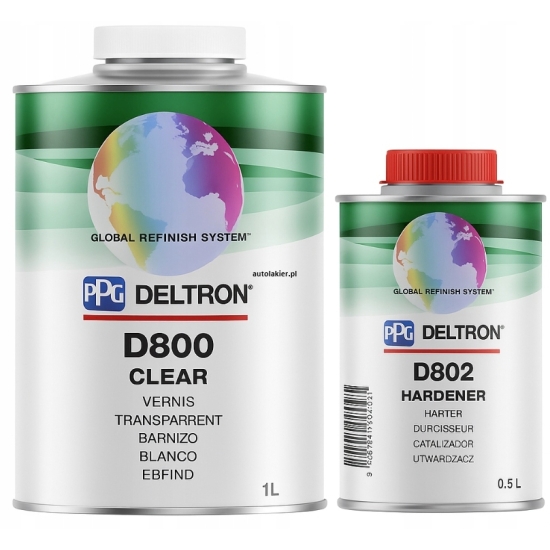 Lakier bezbarwny DELTRON D800 +utwardzacz D802 PPG 299