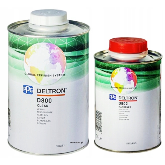 Lakier bezbarwny DELTRON D800 +utwardzacz D802 PPG 299