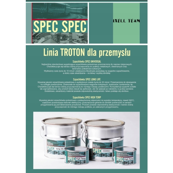 SPEC TEMP SZPACHLÓWKA POD MALOWANIE PROSZKOWE do 200 st C Troton 0,5 kg 421