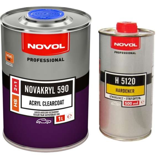 NOVOL NOVAKRYL HS 590 LAKIER BEZBARWNY z utwardzaczem standard lub fast 150