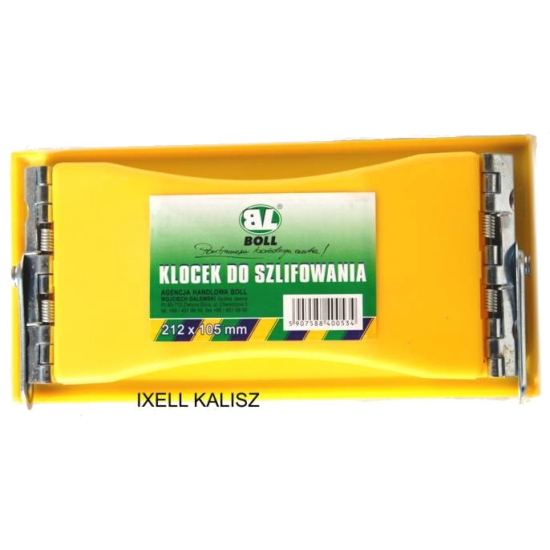 KLOCEK SZLIFIERSKI plastikowy z mocnym zapięciem DUŻY 212 x 105 mm BOLL 471