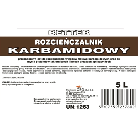 ROZCIEŃCZALNIK KARBOMIDOWY 5 LITRÓW 860