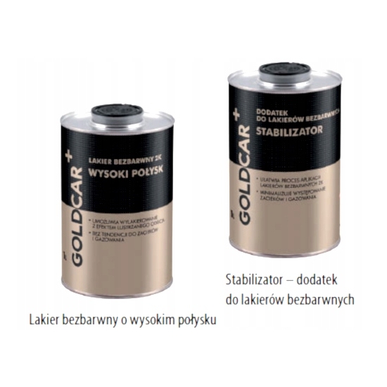 GOLDCAR+ LAKIER BEZBARWNY 2K WYSOKI POŁYSK 1+05 litra efekt lustrzany 1520