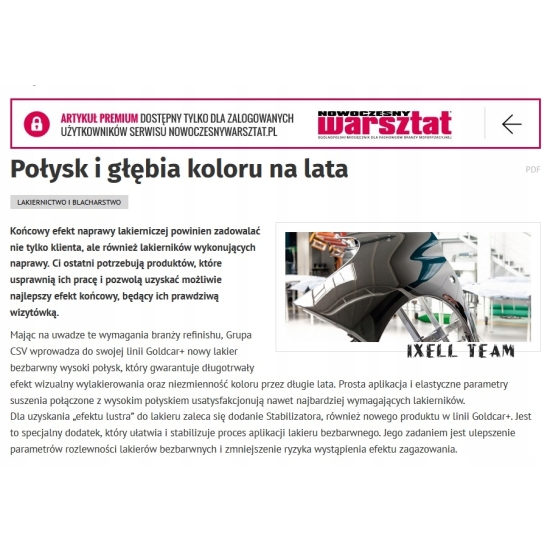 GOLDCAR+ LAKIER BEZBARWNY 2K WYSOKI POŁYSK 1+05 litra efekt lustrzany 1520