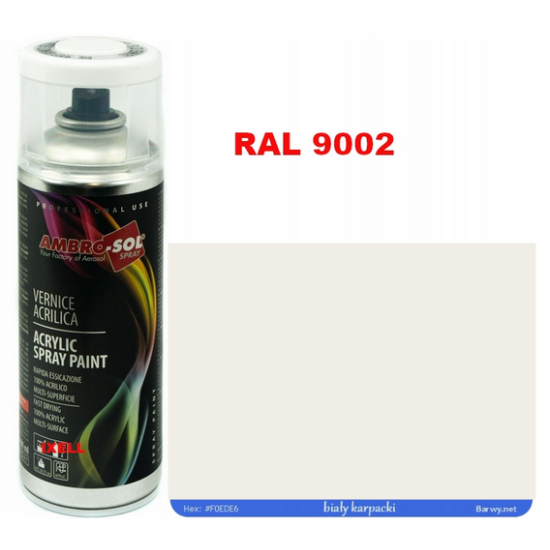 RAL 9002 LAKIER AKRYLOWY BIAŁY POŁYSK 400 ml spray AMBRO-SOL