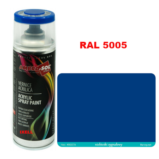 RAL 5005 LAKIER AKRYLOWY NIEBIESKI POŁYSK 400 ml spray AMBRO-SOL