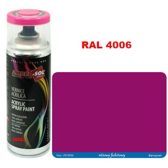 RAL 4006 LAKIER AKRYLOWY PURPUROWY POŁYSK 400 ml spray AMBRO-SOL