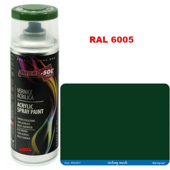 RAL 6005 LAKIER AKRYLOWY ZIELONY POŁYSK 400 ml spray AMBRO-SOL